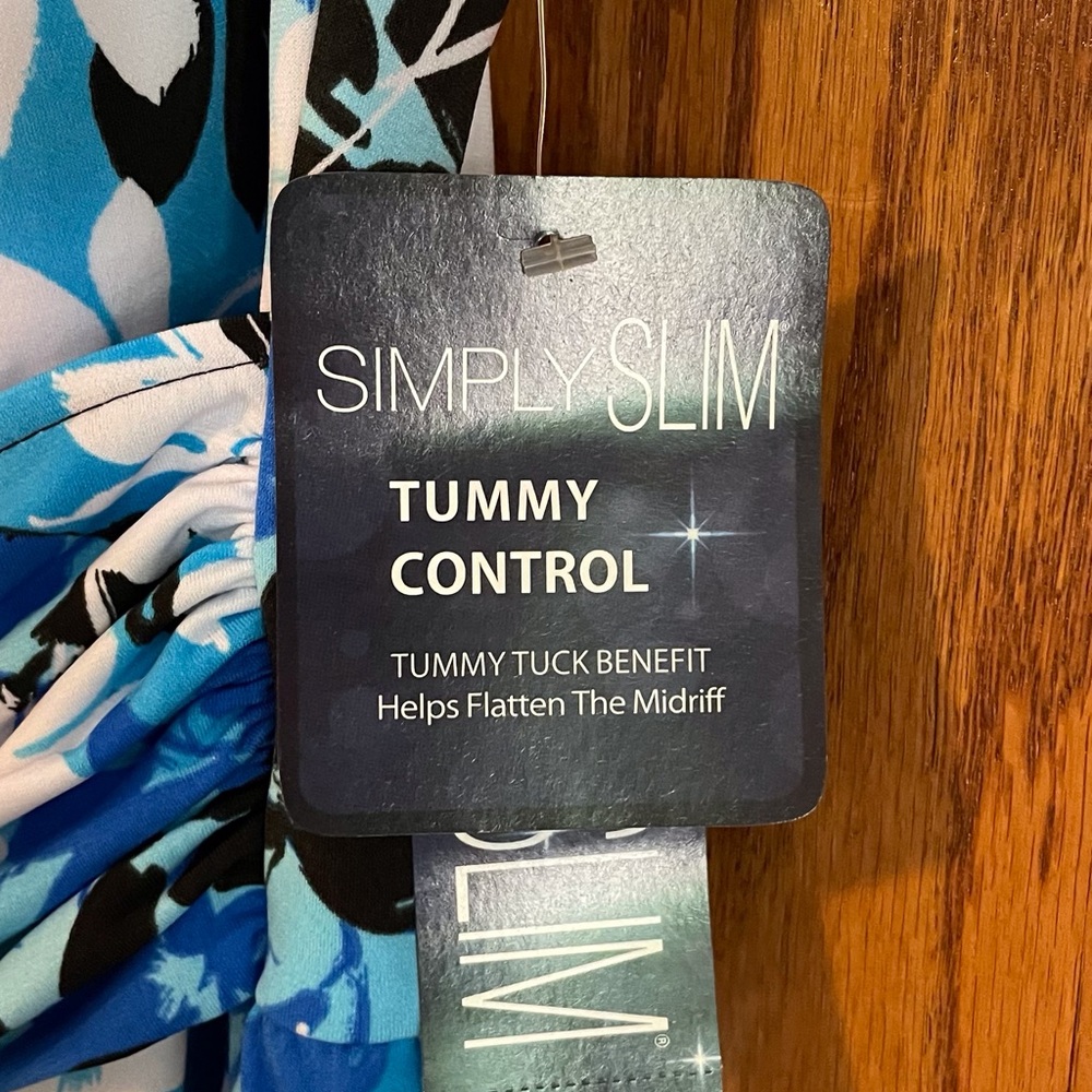 Catalina Simply Slim Blue Floral Swim Dress 2X NWT - Picture 4 of 8